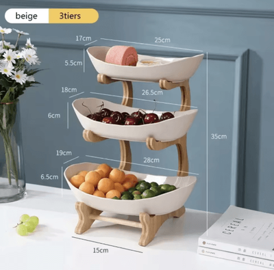 Inspire Picks FreshTier 3 Layer Fruit & Snack Serving Stand Modern Multi Tier Dessert Display pink L