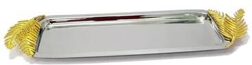 Jiallo "Rectangular Tray with Gold Fern: 15x6"""