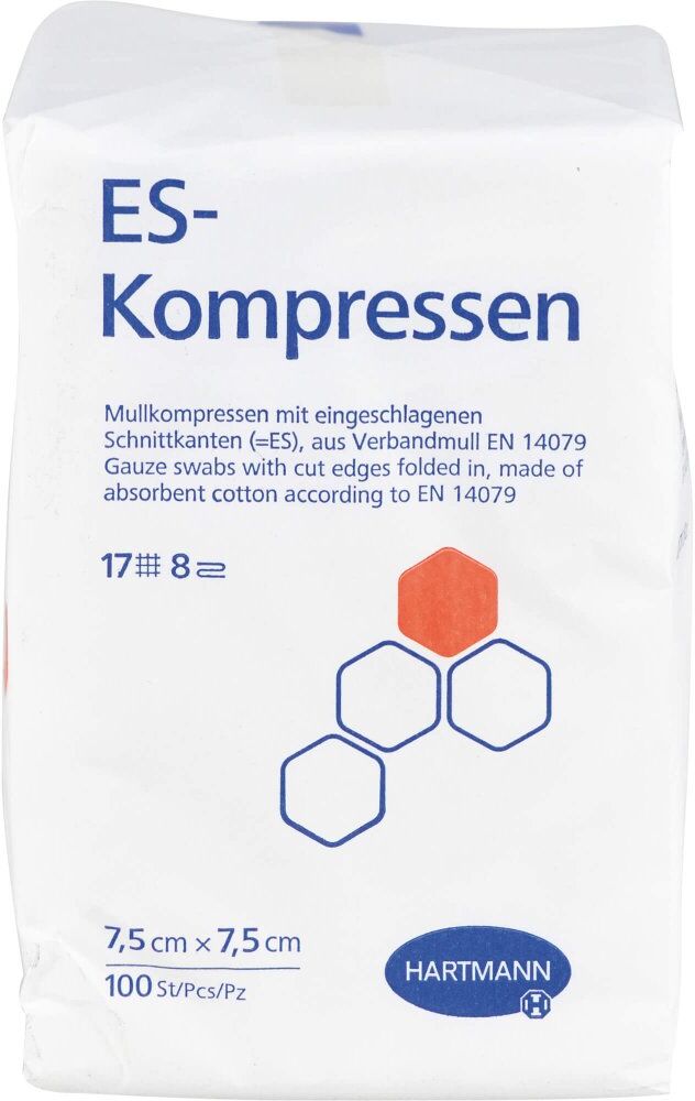 Es-kompressen unsteril 7,5x7,5 cm 8fach