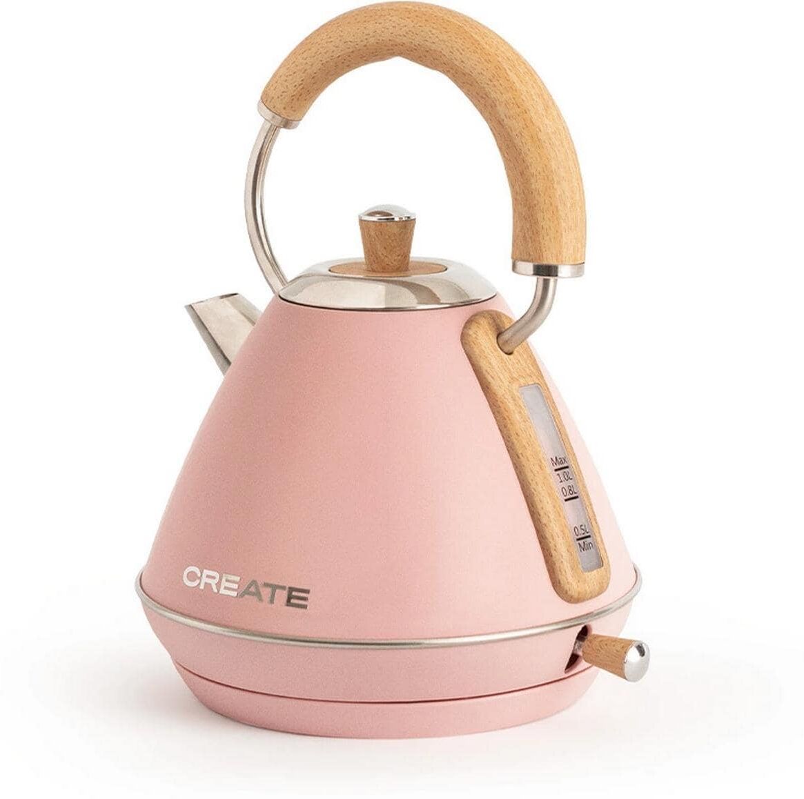 Wasserkocher "Create Retro M", rosa (hellrosa), B:21,8cm H:30,8cm, Wasserkocher, Wasserkocher hellrosa Einheitsgröße