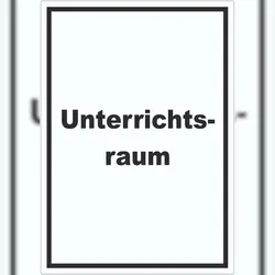 HB-Druck Unterrichtsraum Aufkleber mit Text Schule Schulung hochkant A9 (37x52mm)