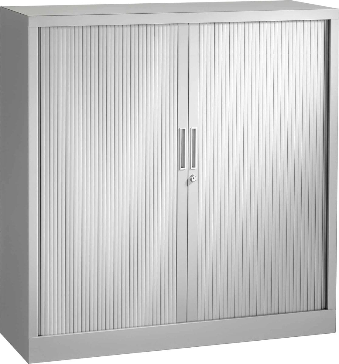 ABC Kantoormeubelen Stalen roldeurkast Licht grijs B/D/H: 118 x 43 x 120 cm