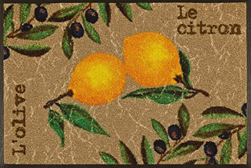 Wash + Dry Deurmat Le Citron beige multicolleur B: 50 cm, D: 75 cm