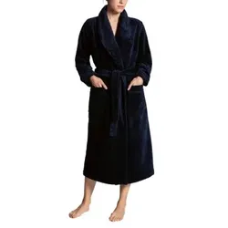 Calida Cosy Shower Bathrobe With Pockets Dunkelblau Medium Damen
