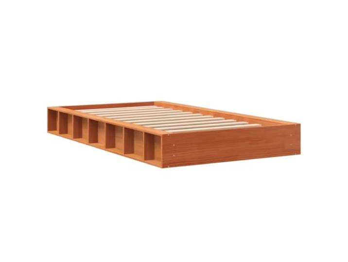 KTHLBRH Bett aus Kiefernholz, 100 x 200 cm, Braun Struktur mit Latten inklusive, platzsparendes Design, robuster Rahmen