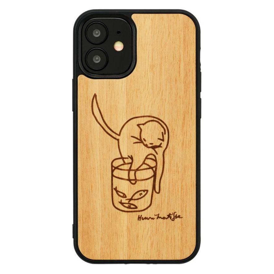 Man&Wood case for iPhone 12 mini cat with red fish (Apple iPhone 12 mini) (1000001429m)