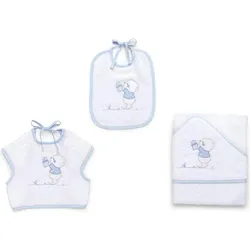 Italbaby, Babybadetuch, Set 3 Stück Schwammbär