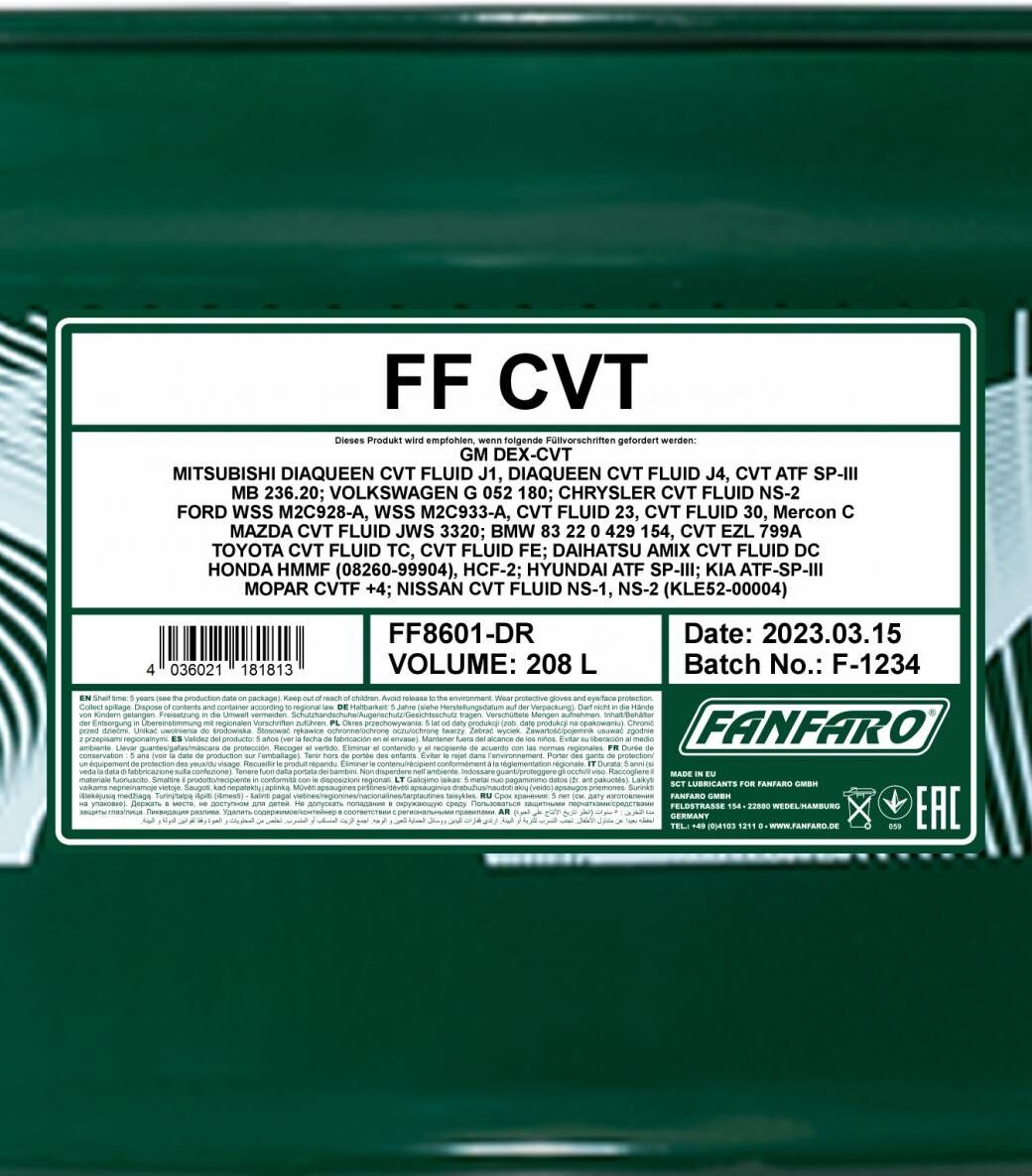 FANFARO FF8601-DR Olie, automatische transmissie (ATF)