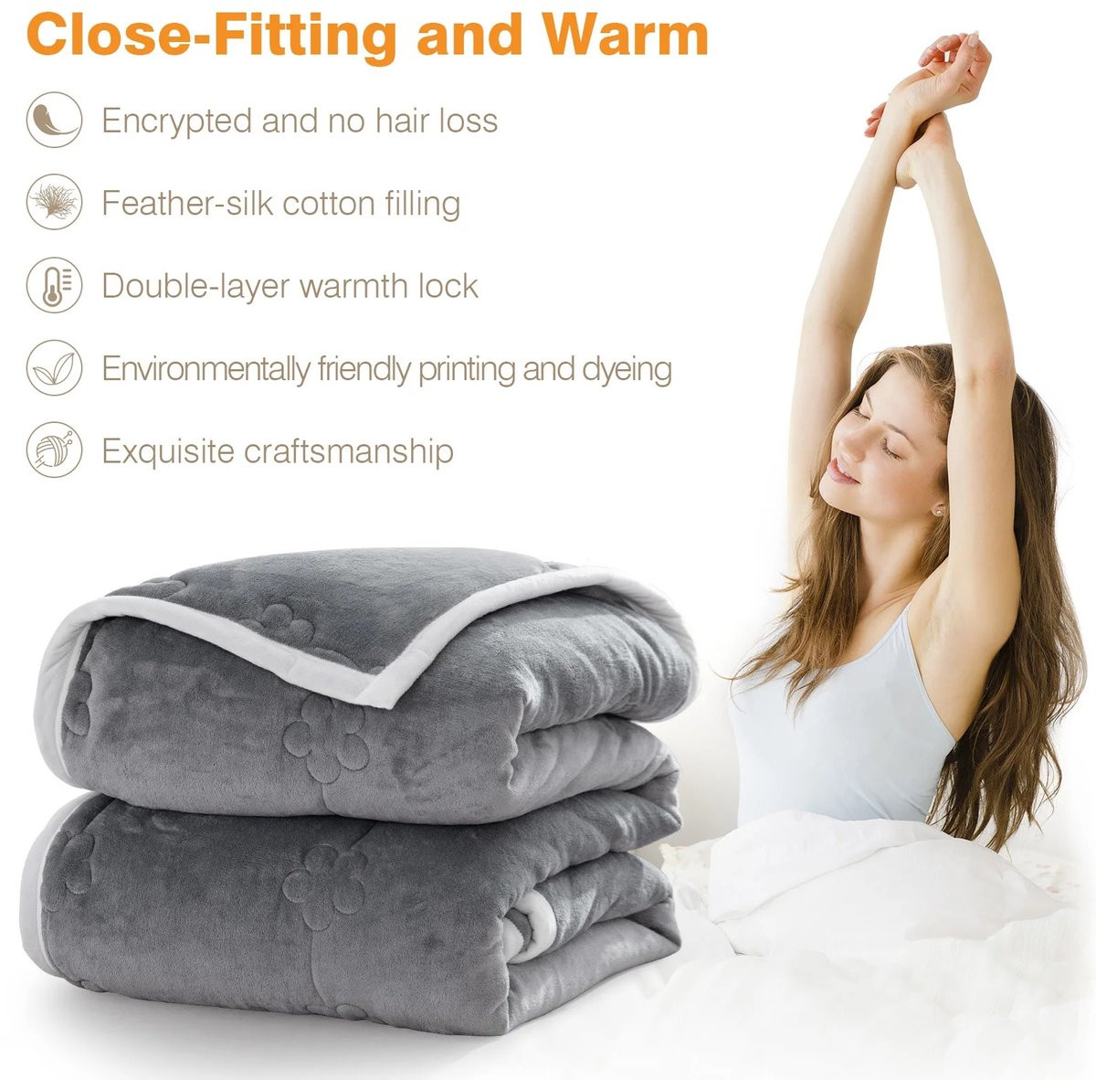 Niamora Warmtedeken - Beige - Fleece deken met 3 lagen coral fleece