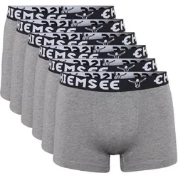 CHIEMSEE Herren Boxershorts, 6er Pack - Shorts, Logobund, einfarbig, Größe M in Grau Grau