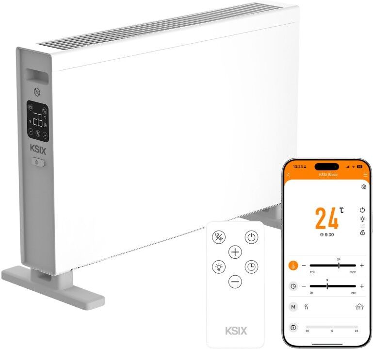 Aquecedor Convetor Elétrico Smart Wi-Fi Tuya Blaze 2000W c/ Comando (Branco) - KSIX