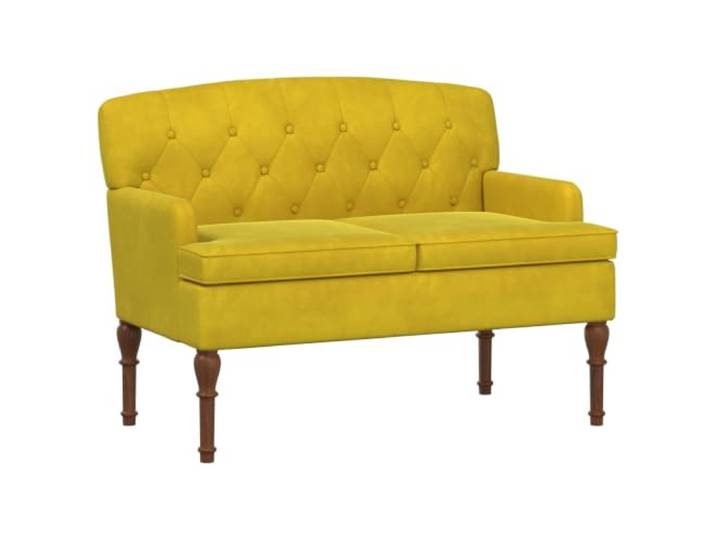 Makastle Zweisitzer mit Knopfheftung Helles Gelb 111 x 65 x 79 cm Samt