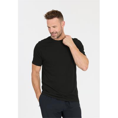 T-Shirt ENDURANCE "Rabby", Herren, Gr. S, schwarz-weiß (schwarz, weiß), 60% Baumwolle, 40% Polyester, unifarben, normal, Rundhals, Shirts T-Shirt, für Komfort beim Sport und im Alltag