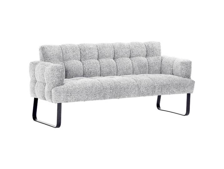 Novel Sitzbank, Weiß, Metall, 3-Sitzer, 200x91x78 cm, Stoffauswahl, Esszimmer, Bänke, Sitzbänke