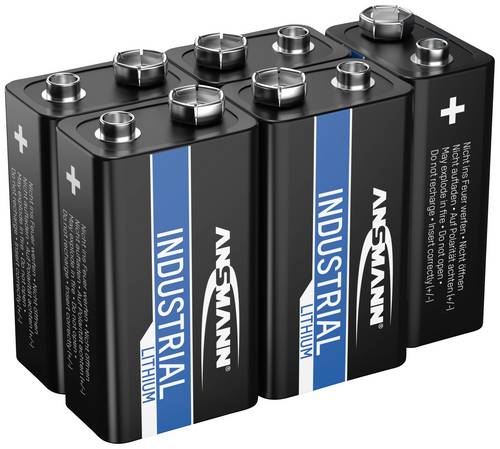 Ansmann Lithium Industrial 6LR61 9V Block-Batterie Lithium 1200 mAh 9V 5St.