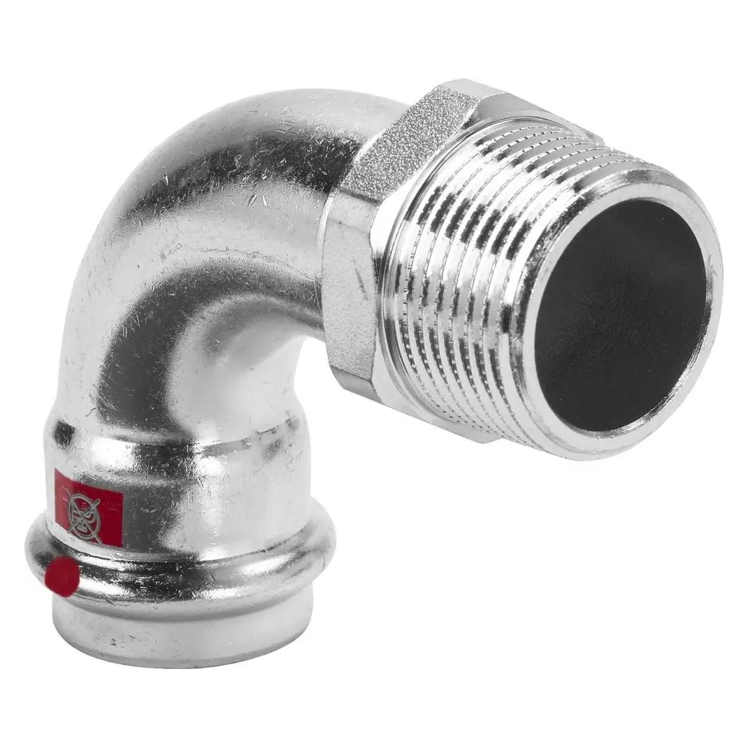 Viega Prestabo Biegen 1/2 "x15 mm90 Grad aus unlegiertem StahlHülse / Nippel, SC-Kontur (Winkelverbindung) (558413)