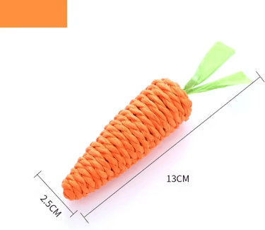 Inspire Picks Interactive Carrot Cat Chew Toy With Sound & Rope Scratcher small