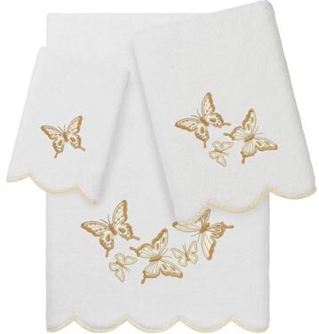 Authentic Hotel and Spa 100% Turkish Cotton BRITNEY Scallop Embellished Towel Collection
