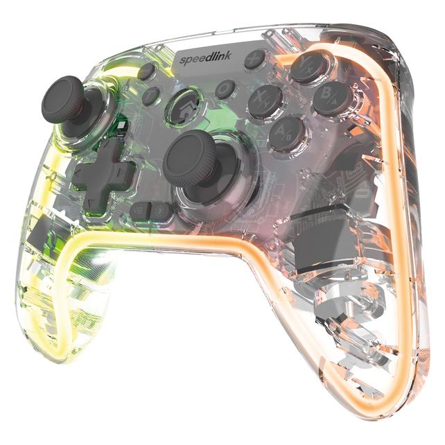 Speedlink RAIT NX RGB Gamepad - Wireless/Wired - for PC/Android/Switch OLED/Lite, clear transparent (Android, PC, PS3, Switch Lite, Switch OLED) (HS-SW550B-002)