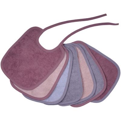 Lätzchen WÖRNER "Bindelätzchen 7er Pack 20x25 cm", Baby, rosa (altrosa), Baumwolle, Lätzchen, großes Set, maschinenwaschbar, trocknergeeignet