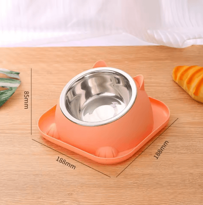Inspire Picks Stainless Steel Anti Spill Cat Bowl Non Slip Pet Food & Water Feeder pink 1set