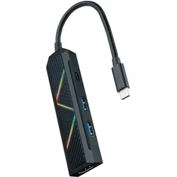 Nanocable 10.16.0401 (USB-C), Dockingstation + USB Hub, Schwarz