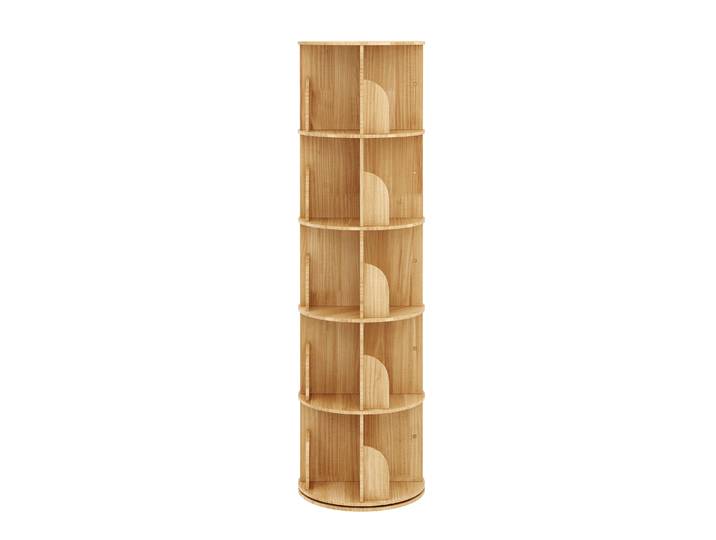 Bücherregal Drehregal Holz MINNIE mit 5 Ebenen 46 x 160 cm natur