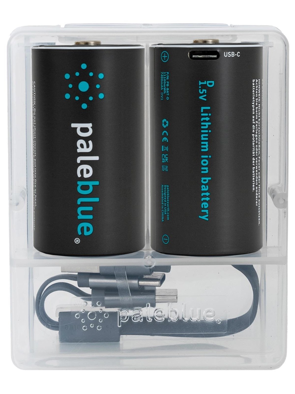 paleblue Pale Blue Li-Ion Rechargeable D Battery 2 pack of