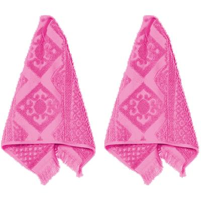 Gaestehandtuecher PAD "HARLEM, 30x50 cm", pink, B:30cm L:50cm, Frottee, Frottee, Handtücher, hochwertige Jacquard-Webung, besonders weicher Griff, mit Fransen