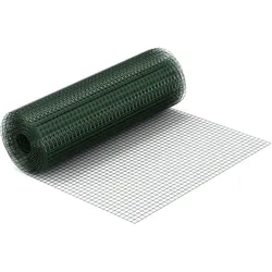 Wiltec, Gartenzaun, Volierendraht 25m 50cm 0,9mm 12x12mm Drahtgitter Maschendrahtzaun Stahl