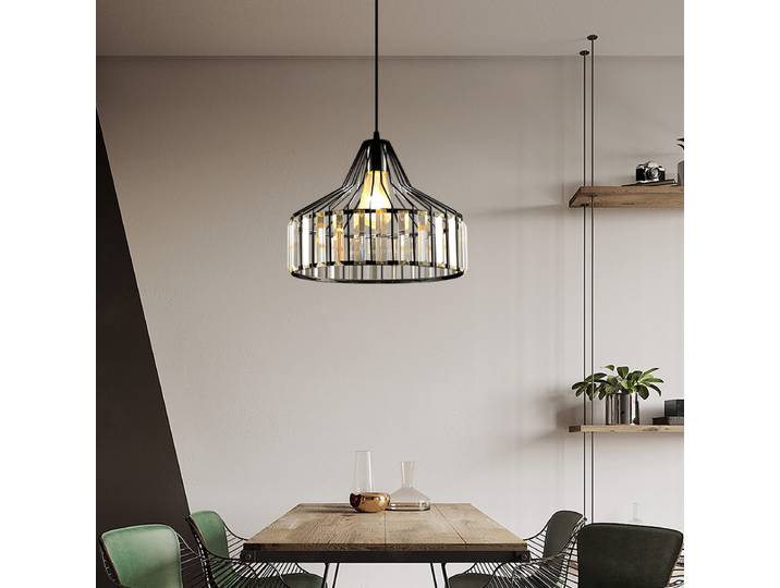 Lampes suspendues LED en cristal nordique or noir E27 lampes suspendues pour salon salle à manger cuisine chambre Loft luminaires quotidiens d'intérieur