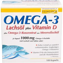OMEGA-3 LACHSÖL plus Vit.D plus Omega-3 Konz.Kps. 100 St