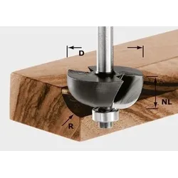 Festool Hohlkehlfräser HW Schaft 8 mm HW S8 D25,5/R6,35 KL - 491018