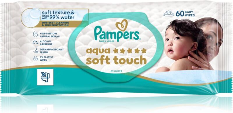 Pampers Aqua Soft Touch wet cleansing wipes for children 60 pc