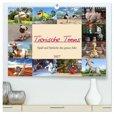 Tierische Toons (hochwertiger Premium Wandkalender 2027 DIN A2 quer), Kunstdruck in Hochglanz