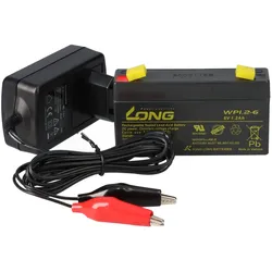 Kung Long WP1.2-6 Akku-Ladegerät-Set 6V 1,2Ah – passend für Notlicht, Alarm & Modellbau