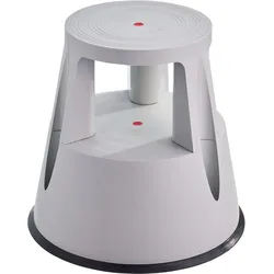 SPRINTIS Tritthocker Kunststoff, 2-stufiger Rollhocker in Grau, 42 cm Höhe, stabil und belastbar bis 150 kg, ideal für Haushalt und Büro, Kunststoff, PP