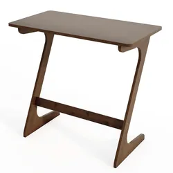COSTWAY Beistelltisch, Z-förmiger Bambus-Sofatisch, Couchtisch für Kaffee und Laptop, 75 x 40 x 70 cm (braun)