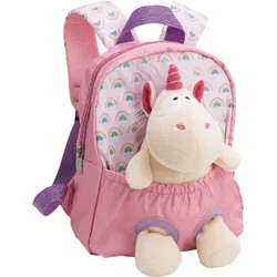 NICI Rucksack mit Plüschtier Einhorn 21x26cm - rosa|lila|beige