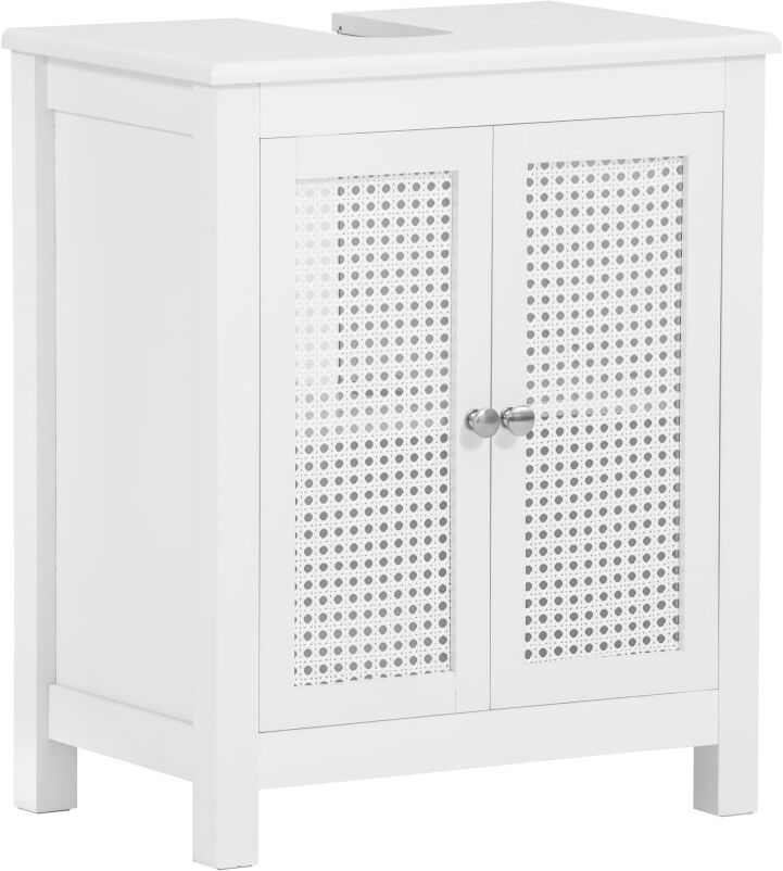 SoBuy Meuble sous vasque effet bois blanc Blanc 50x60x33cm