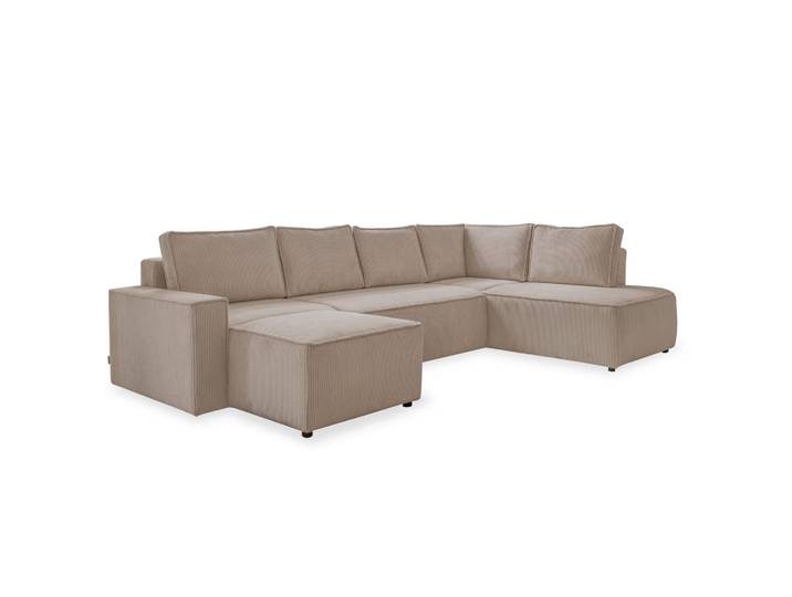 Wohnlandschaft, Taupe, 322x194 cm, Textil, 8-Sitzer & Liegefunktion, Modern, MID.YOU