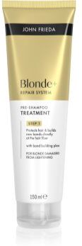 John Frieda Blonde+ Repair System Pre-shampoo Treatment cuidado pré-champô para cabelos fortes 150 ml. Blonde+ Repair System Pre-shampoo Treatment