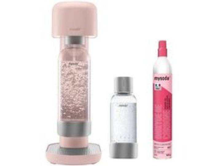 MYSODA Machine à Soda Ruby Pink 1 bouteille 0.5L 1 bouteille 1L 1 cylindre de CO2