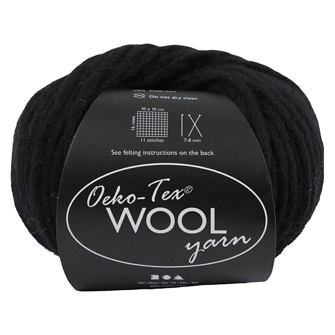 Default Wool yarn, L: 50 m, needle 8-9, black, 50 g/ 1 ball (50 m) (4824605)
