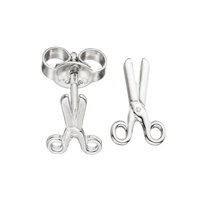 Paar Ohrstecker JOBO "Ohrringe Silberohrringe Schere 10 mm", silber 925, Ohrringe, Damen, Silber 925 (Sterlingsilber), 925 Silber rhodiniert