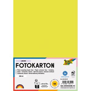 Folia Fotokarton 614/50 49, A4, limone, 300g/m², 50 Blatt