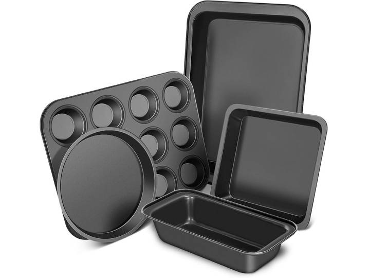 FELIXLEO Backform CasaCulina Backformen Set 5 teilig Antihaft Backformen Schwarz