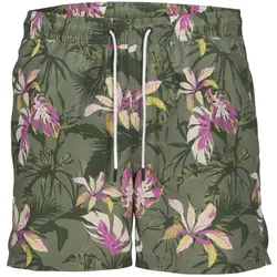 Jack & Jones Herren Badehose Badeshort JPSTFIJI JJSWIM AOP - Laurel Wreath 12253510 - M