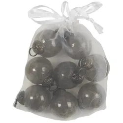 IB Laursen Tüte mit 8 Weihnachtskugeln mini, Ø 3,3 cm, grey