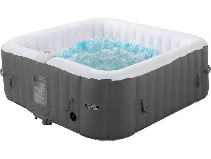 Spa gonflable RIVIERA en PVC - 6 places - Gris/blanc